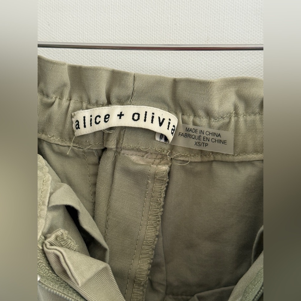 Alice + Olivia High Rise Olive Green Jogger Track Pants XS - Picture 6 of 9